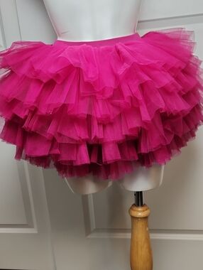 DollCake Tiered Tulle Magenta Mini Skirt Size 8